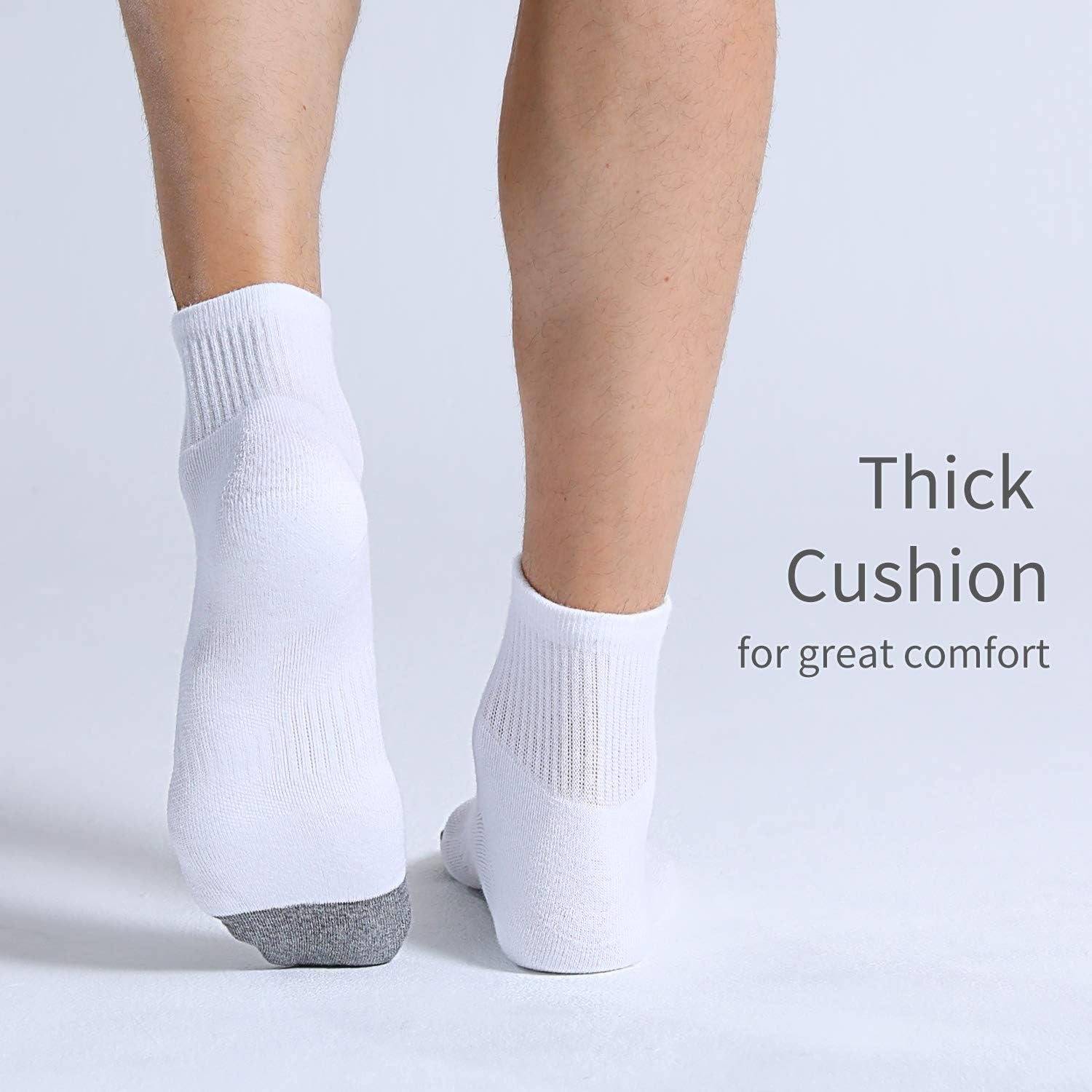 6 Pack Men'S Athletic Ankle Socks Cushioned Sports Running Socks 7-9/9-12/12-15